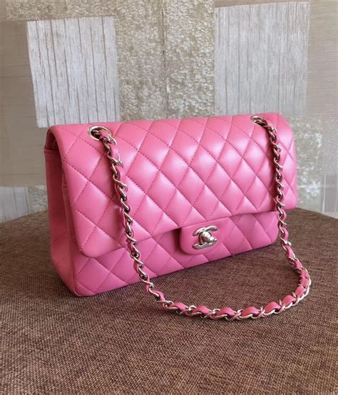 pink chanel medium flap